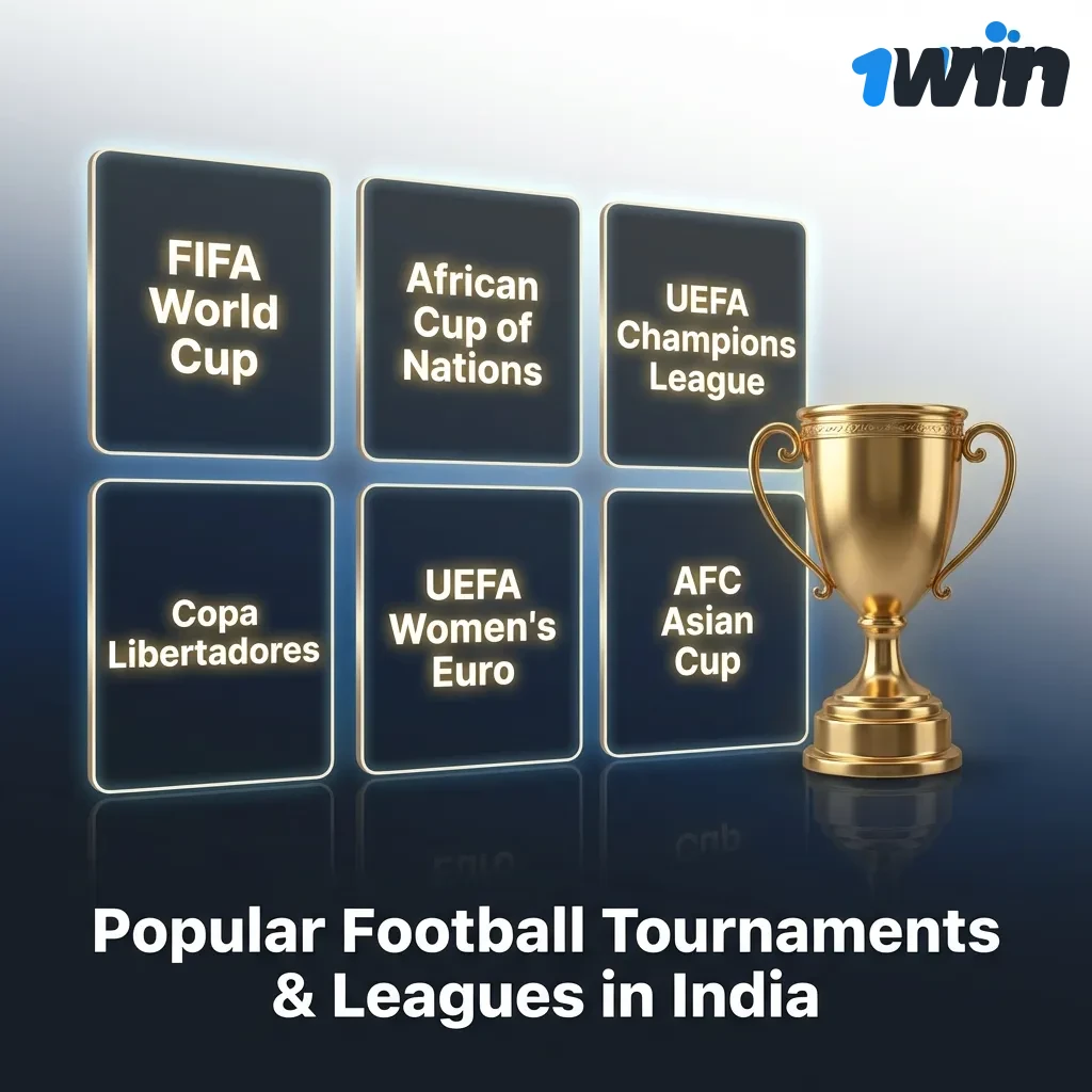 Indian and international football tournaments including World Cup, Champions League, Premier League, and Indian Super League